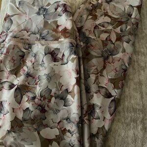 Savvi Floral Leggings with Pink and Gray